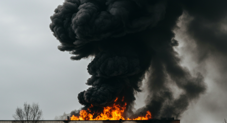 화재 속 검은연기