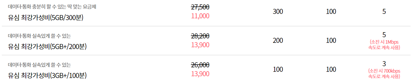 엘지유플러스 알뜰폰 요금제