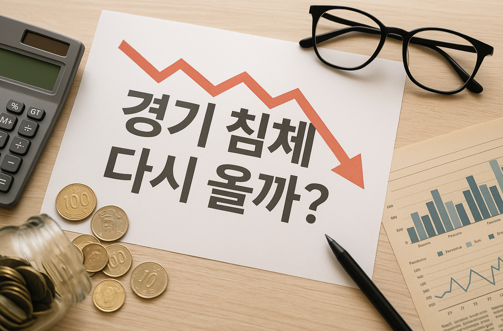 경기 침체 2025년 전망을 설명하는 경제 그래프