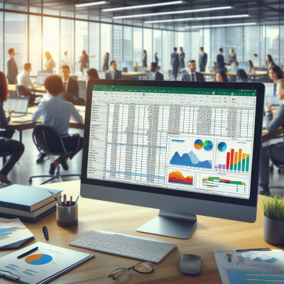 데이터 분석 중 여러 사람들의 작업 환경과 다양한 차트들이 표시된 화면입니다.