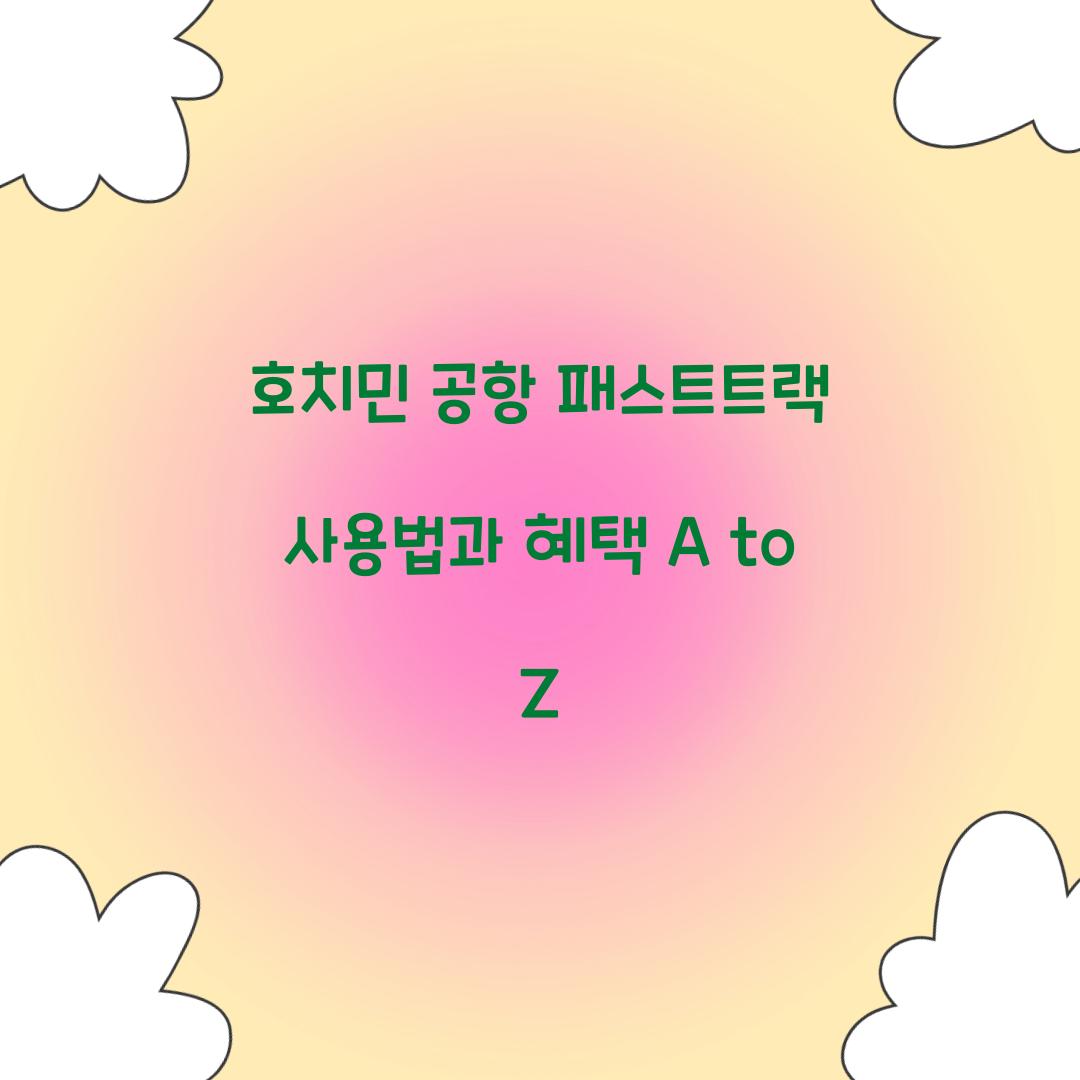 호치민 공항 패스트트랙 사용법