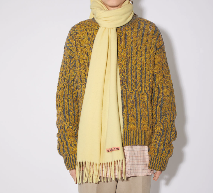 울 프린지 스카프 - 바닐라 옐로우 사진3