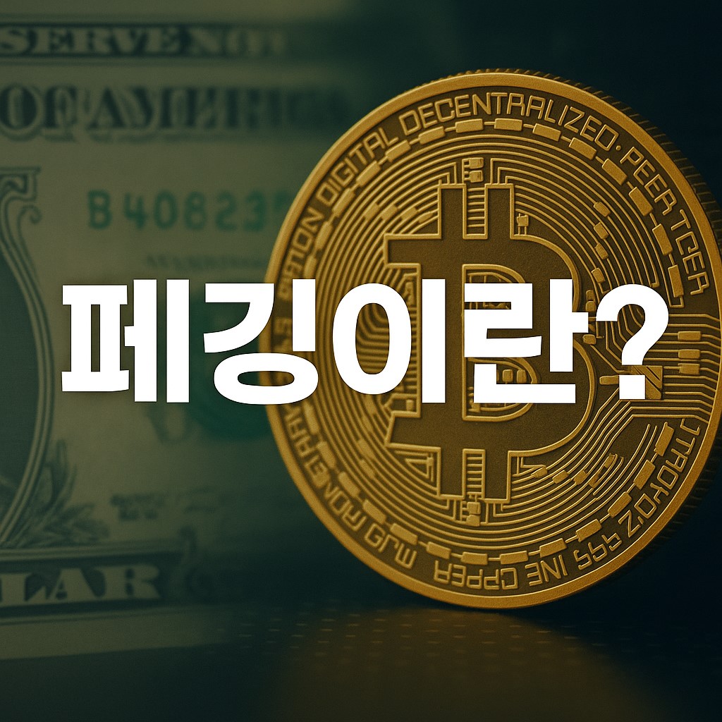 페깅이란? 달러와 비트코인을 대비한 스테이블코인 가치 고정 개념 이미지