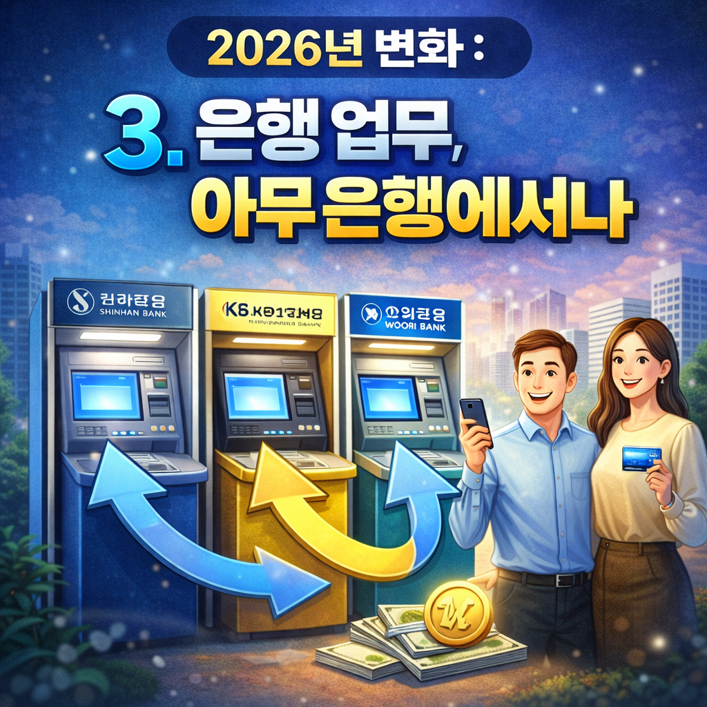 2026년 변화 : 3. 은행 업무, 아무 은행에서나