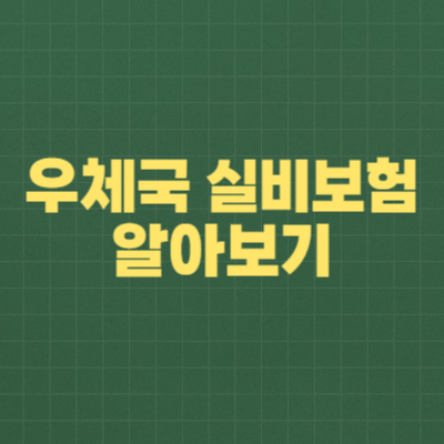 우체국 실비보험 알아보기