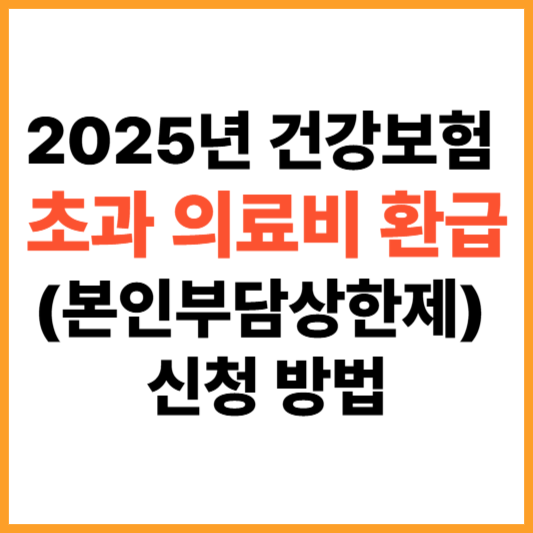 2025년 건강보험 초과 의료비 환급(본인부담상한제) 신청 방법