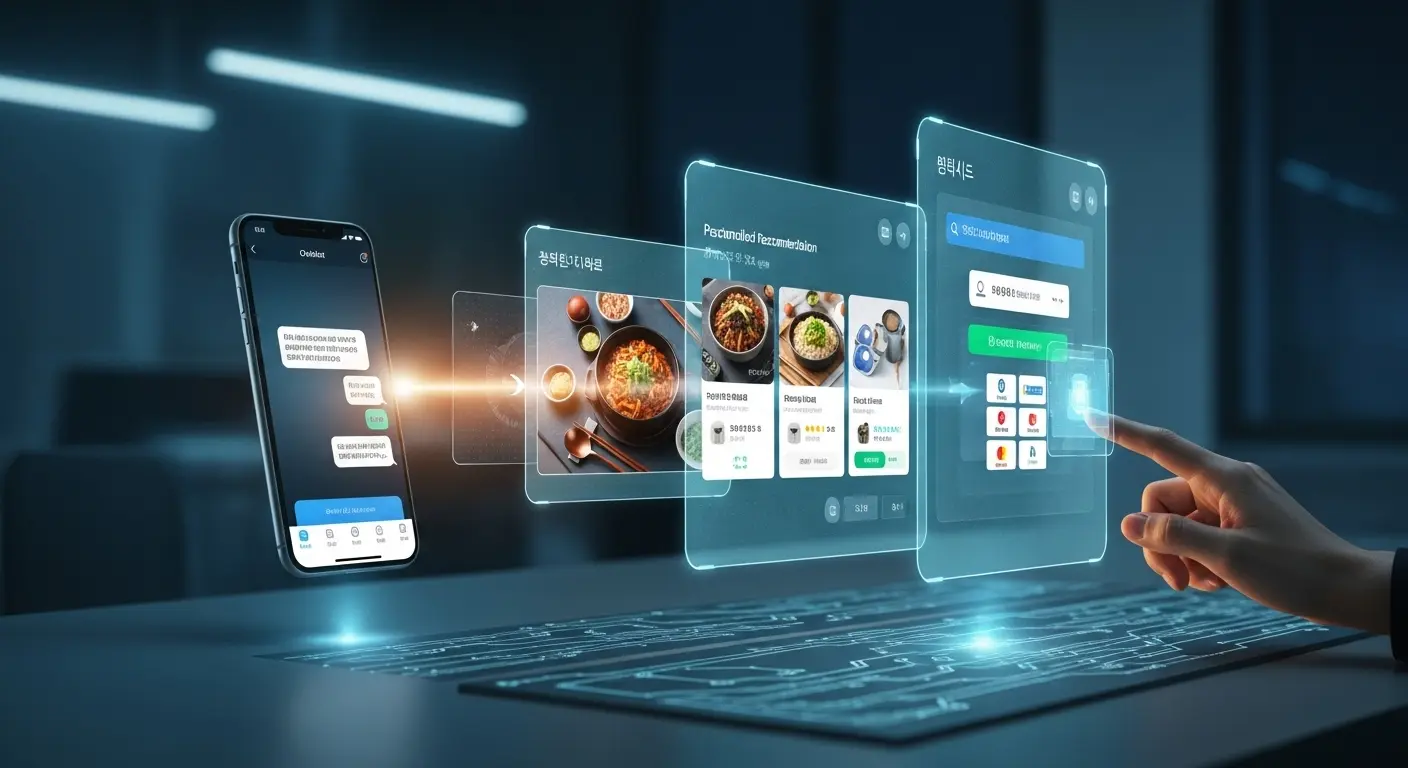<img src="smart_ordering_chatbot.webp" alt="AI 챗봇이 주문&middot;추천&middot;결제를 통합하는 지능형 시스템으로 진화한 모습을 표현한 이미지입니다">
