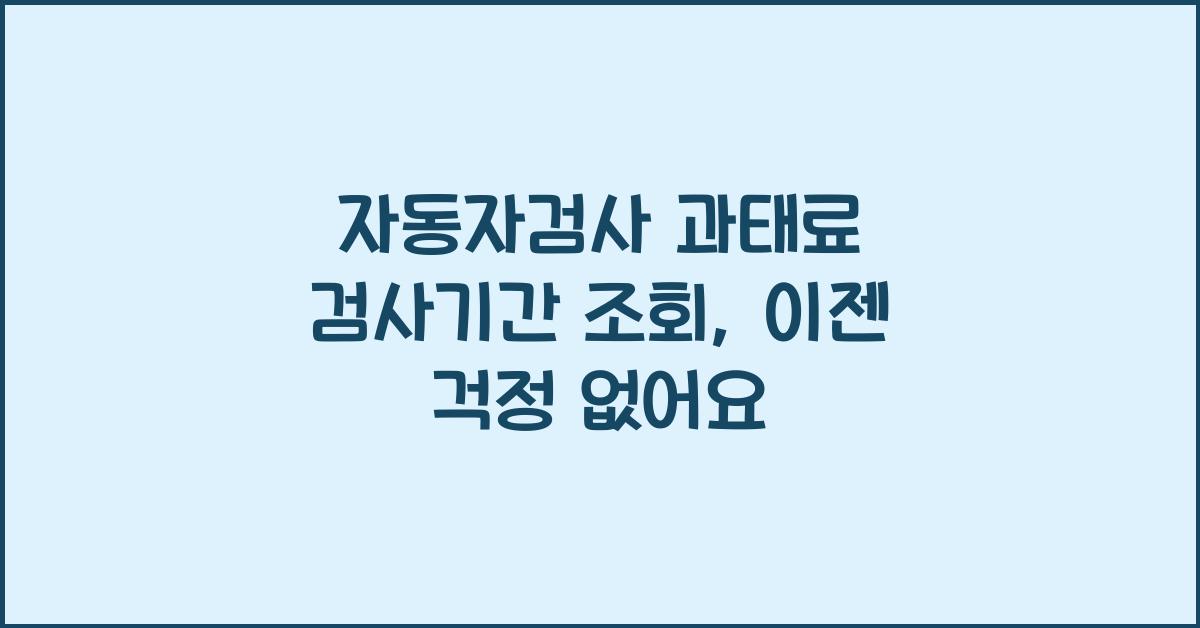 자동자검사 과태료 검사기간 조회