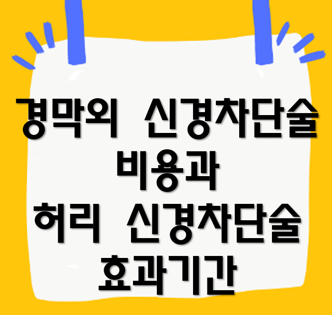 경막외 신경차단술 비용과 허리 신경차단술 효과기간