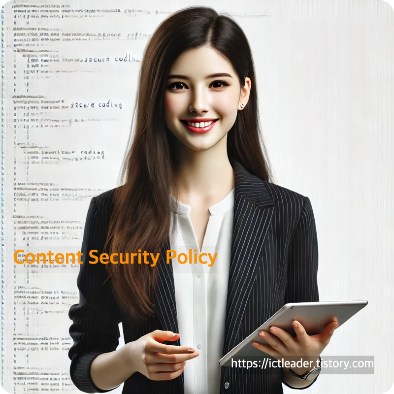 시큐어코딩 교육을 진행 중인 20대 여성 보안 강사의 환한 실사 이미지