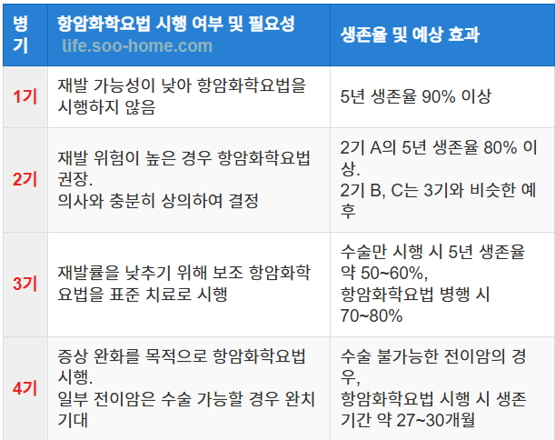 대장암 수술 후 항암화학요법 시행 시기와 효과