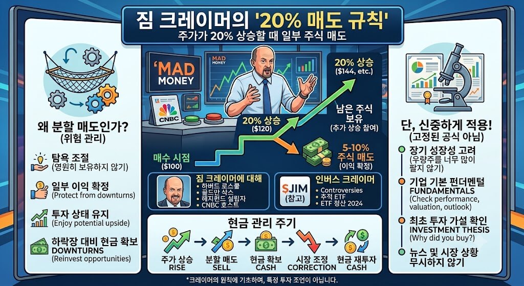 수익 난 주식 언제 팔까? 짐 크레이머 ‘20% 분할매도 전략’의 핵심과 함정