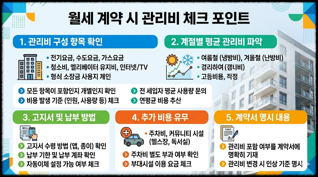 월세 계약 시 관리비 체크 포인트