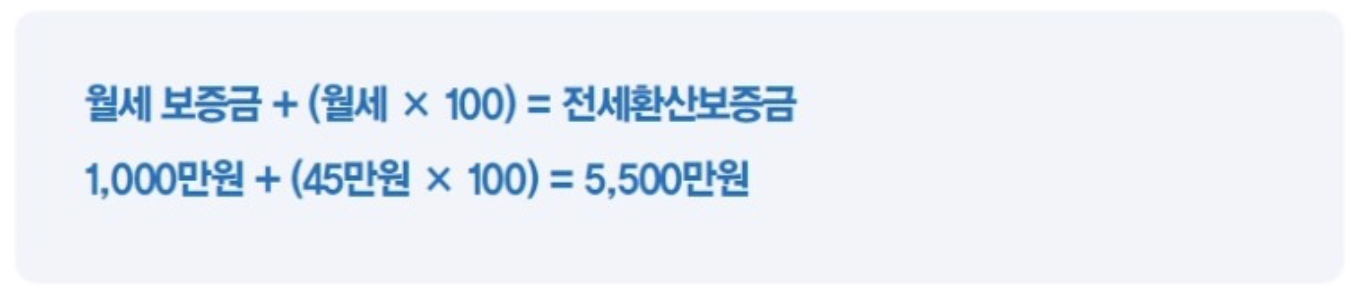 전세환산보증금 계산 방법