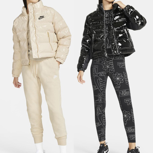 나이키 데일리룩 아이콘 유광 여성 숏패딩 2컬러