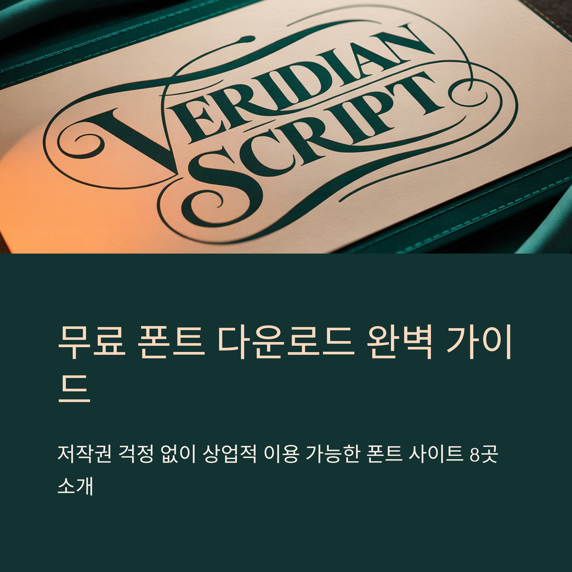 무료 폰트 다운로드 가능한 사이트 추천