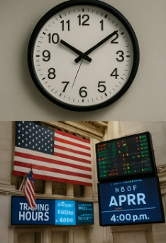 시계와 성조기의 그림