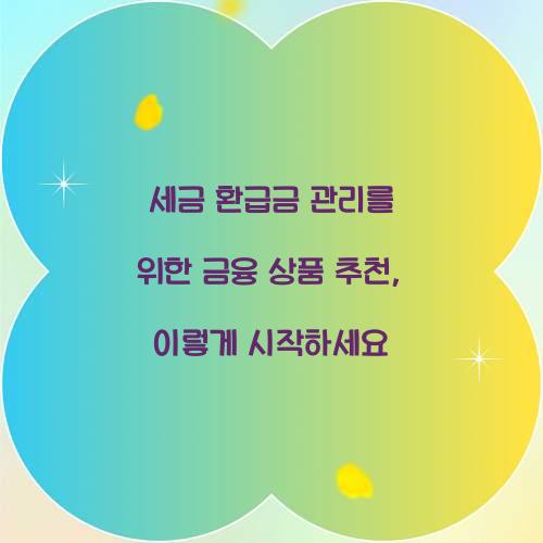 세금 환급금 관리를 위한 금융 상품 추천