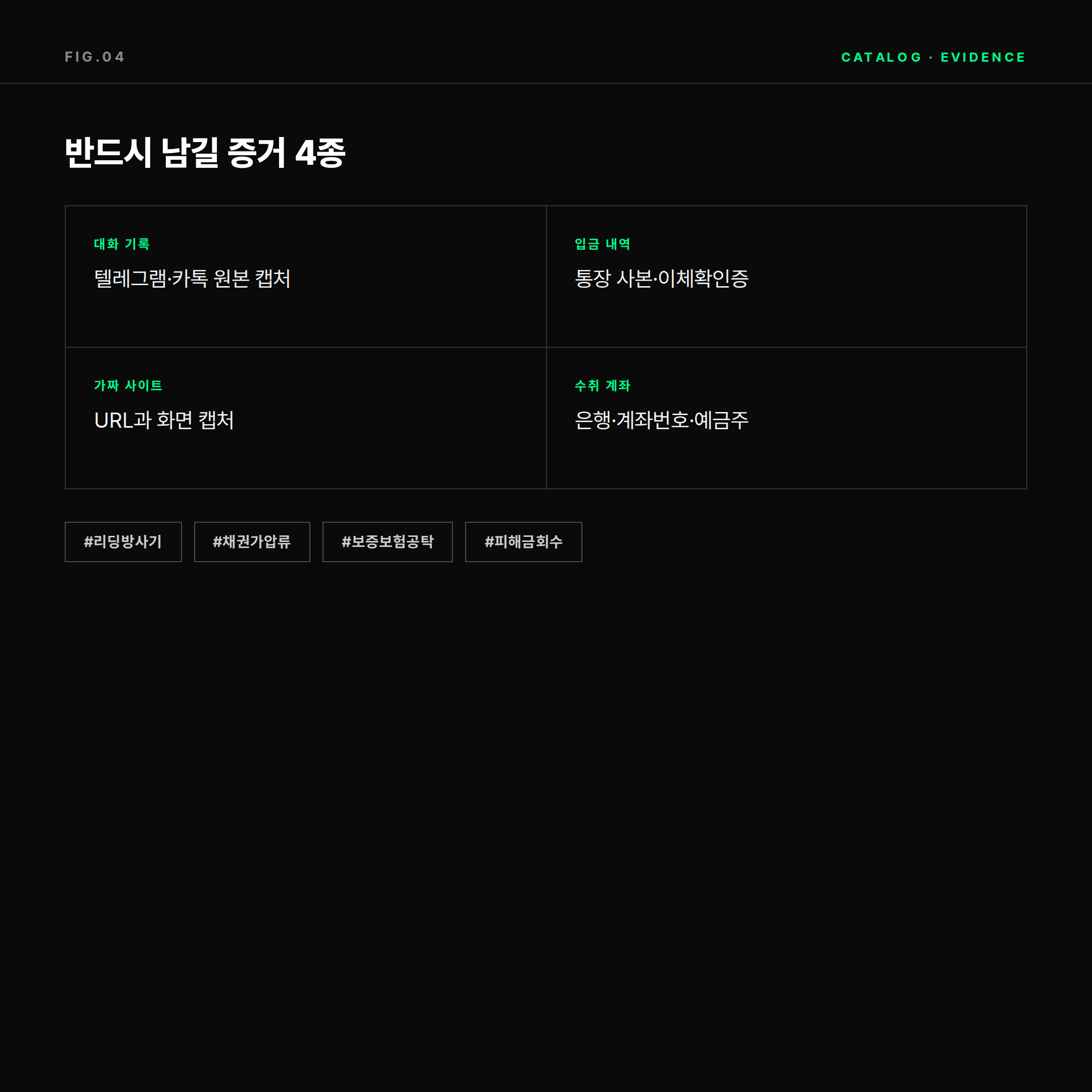 리딩방 사기 대응 시 남겨야 할 증거 4종