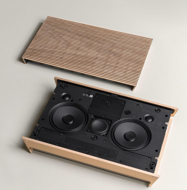 천장에 내장된 원형 스피커 이미지