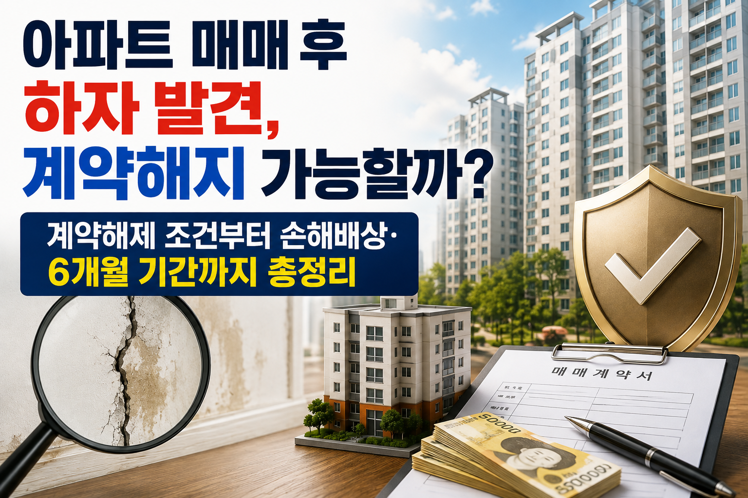 아파트 매매 후 하자 발견, 계약해지 가능할까? 계약해제 조건부터 손해배상·6개월 기간까지 총정리 관련 사진