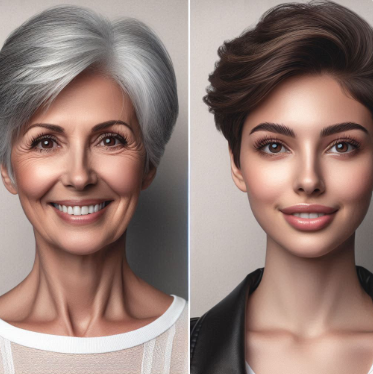 시니어 여성과 젊은 여성의 모습