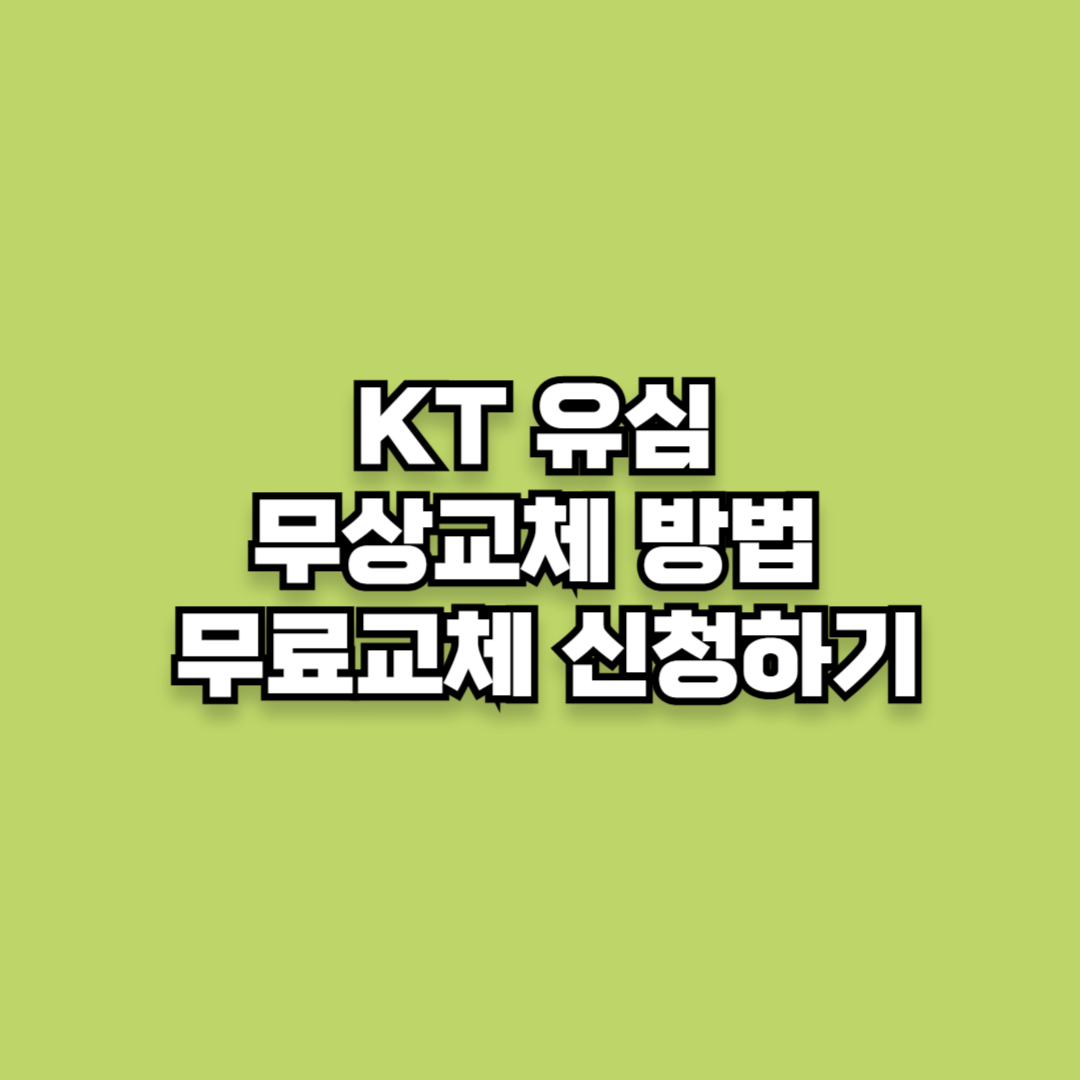 KT 유심 무상교체방법 및 무료교체 신청하기