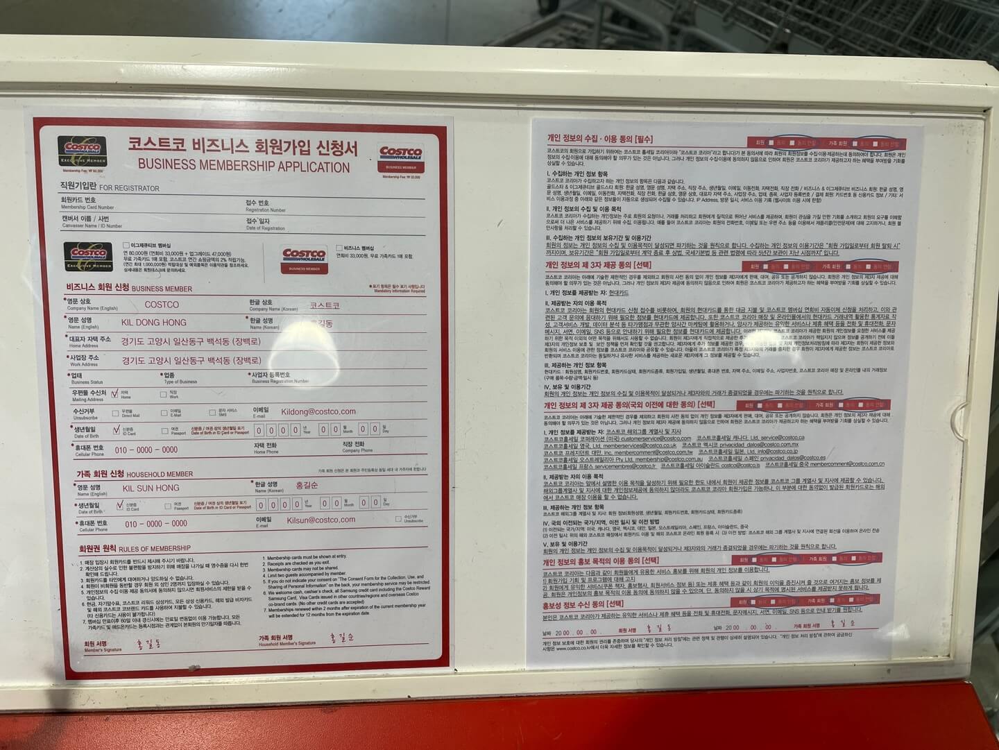 코스트코 회원권 비지니스