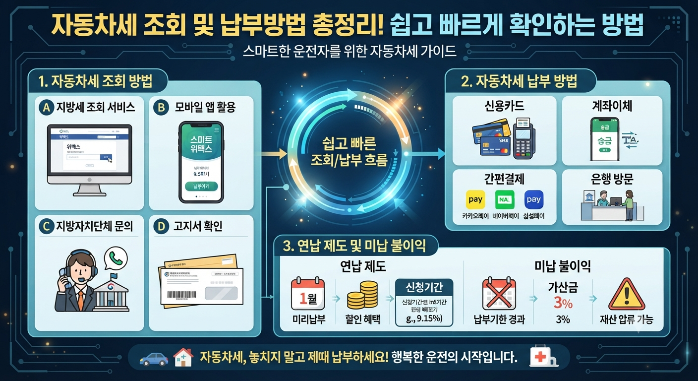 자동차세 조회 및 납부방법 총정리! 쉽고 빠르게 확인하는 방법