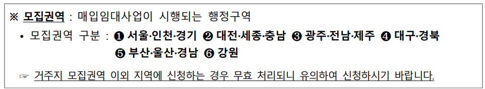 LH 든든전세주택 모집권역