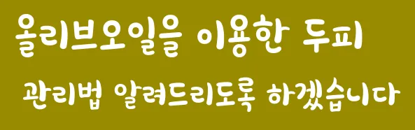 올리브오일을 이용한 두피 관리법 알려드리도록 하겠습니다