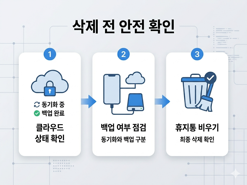 사진 삭제 전 안전 확인