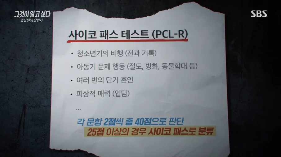 사이코패스테스트판단문항