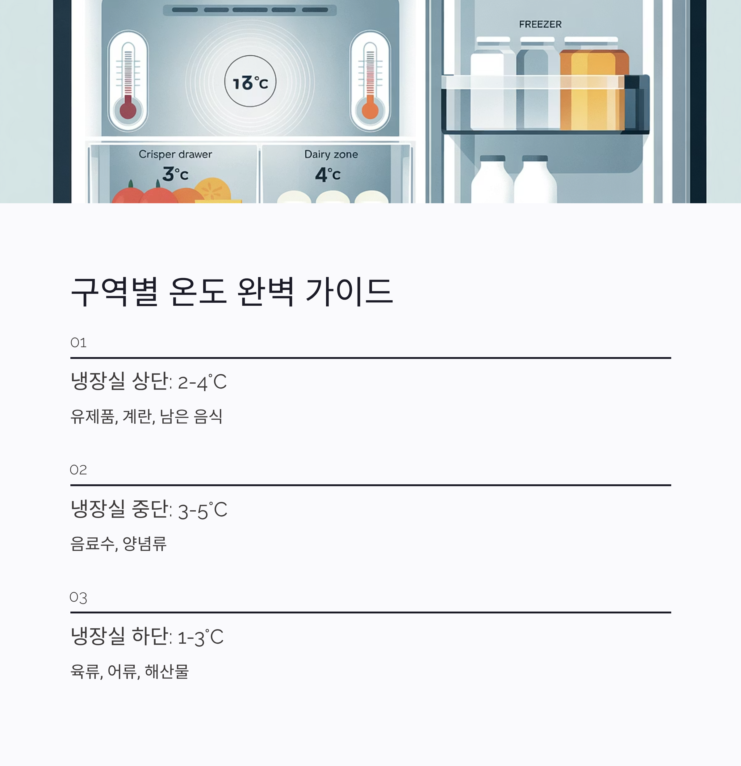 냉장고 정리 구역별 온도가이드