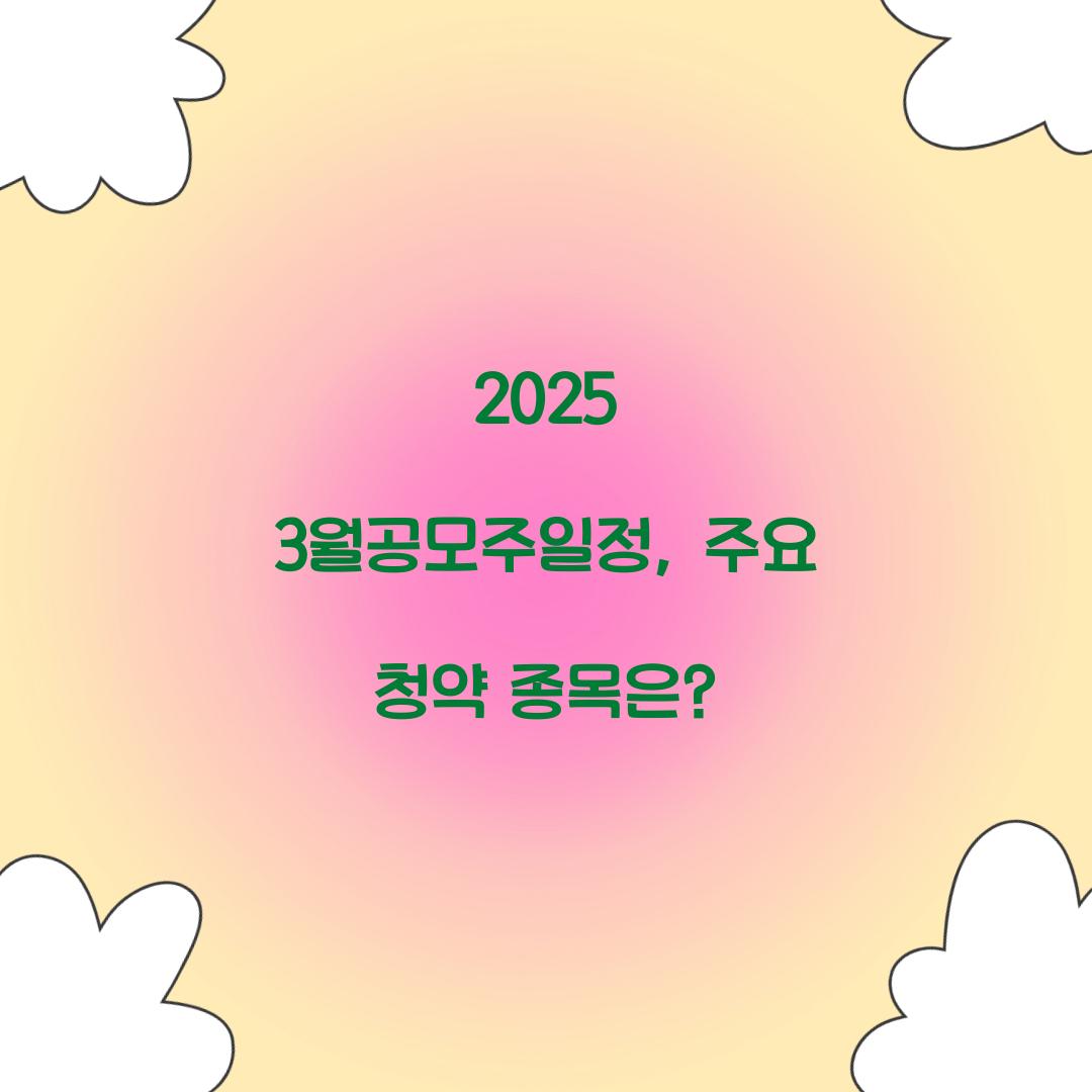 2025 3월공모주일정