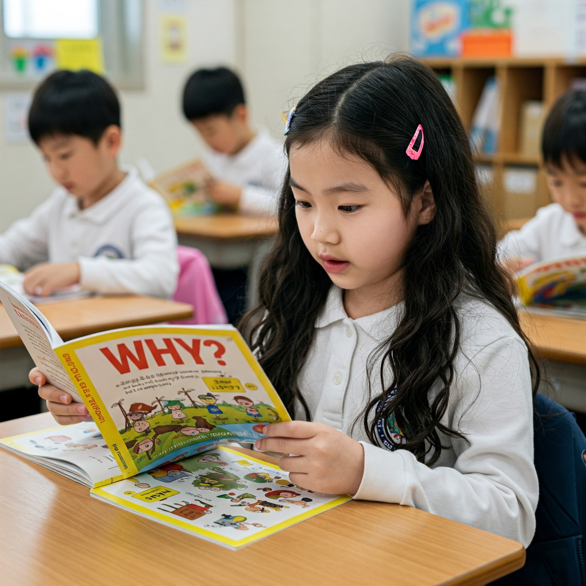 학습만화책을 읽는 초등학생