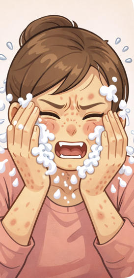 잘못된 세안 방식이 부르는 여드름 관련 사진