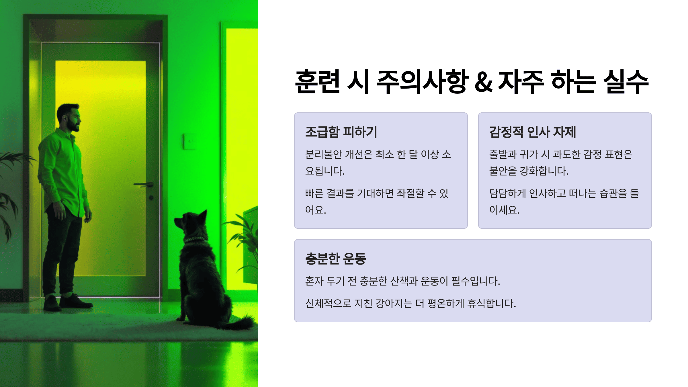 훈련 시 주의사항과 실수 피하기
