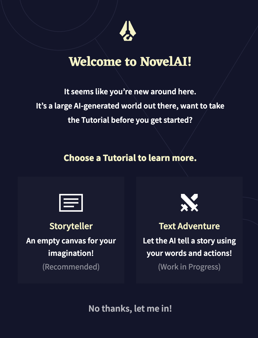 튜토리얼 옵션 선택