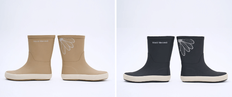 플루이 레인부츠 디자인과 색상