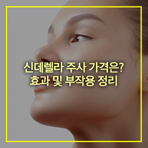 신데렐라 주사 가격 효과 부작용