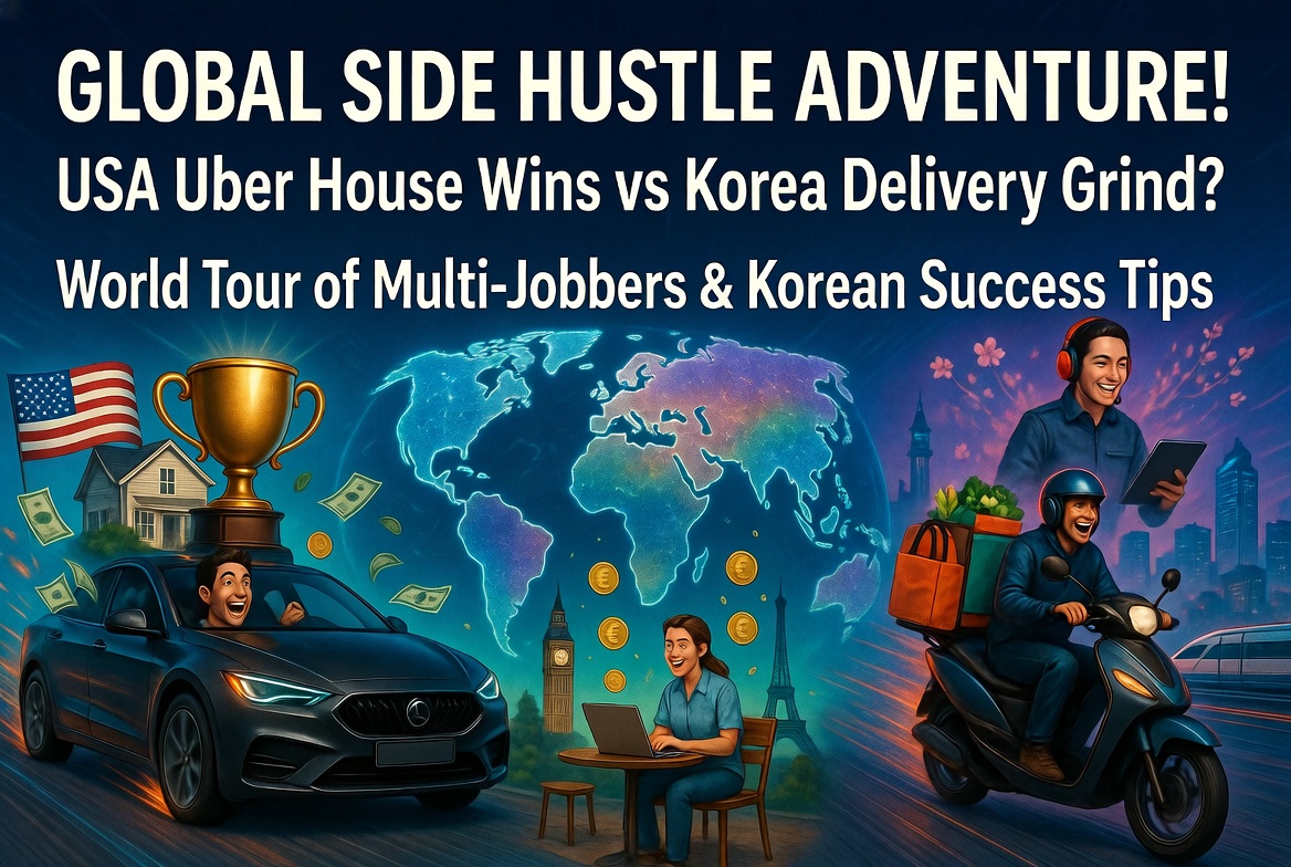 N잡러 세계 대탐험! 미국은 우버로 집 사고, 한국은 배달 뛰며 버틴다? 나라별 웃픈 현실과 한국인 부업 성공 가이드