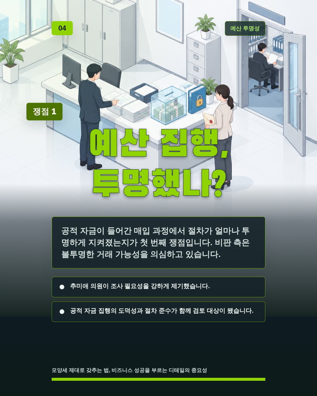 예산 집행, 투명했나?