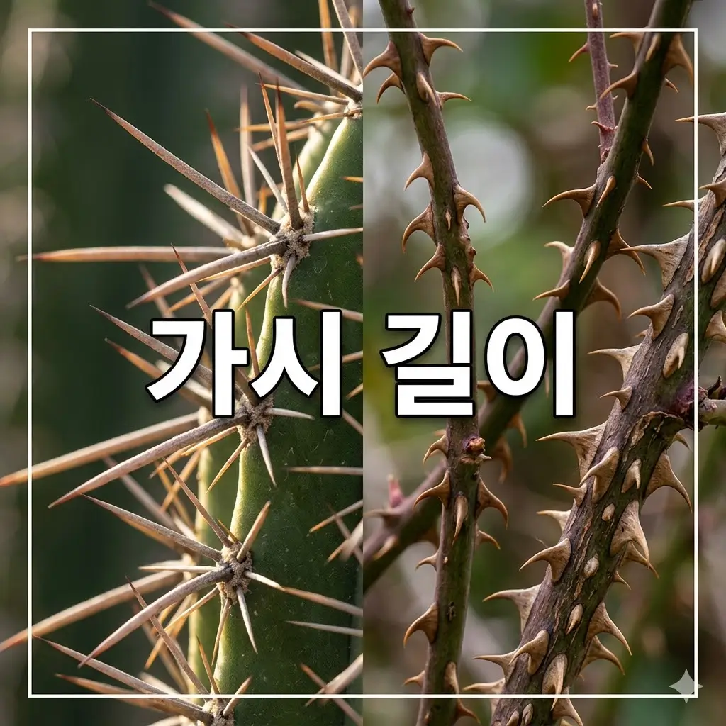 가시 길이와 굵기 차이는 어떤 환경에서 생길까요