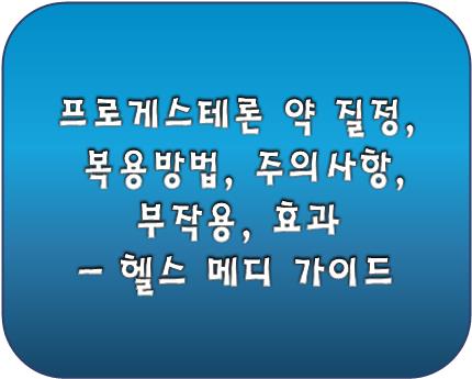 프로게스테론 질정