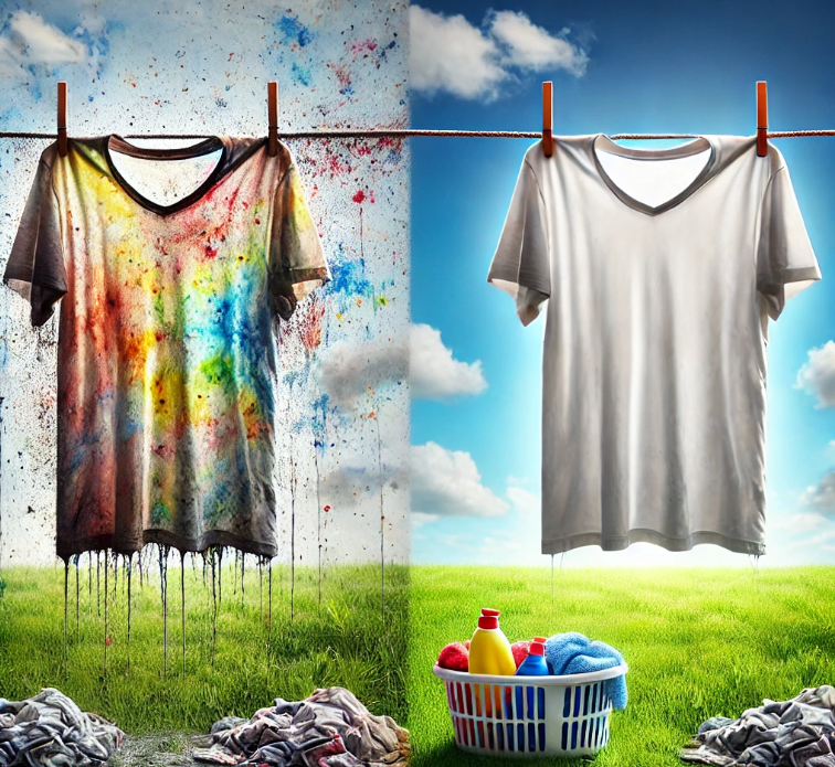 얼룩이 제거된 깨끗한 옷 이미지