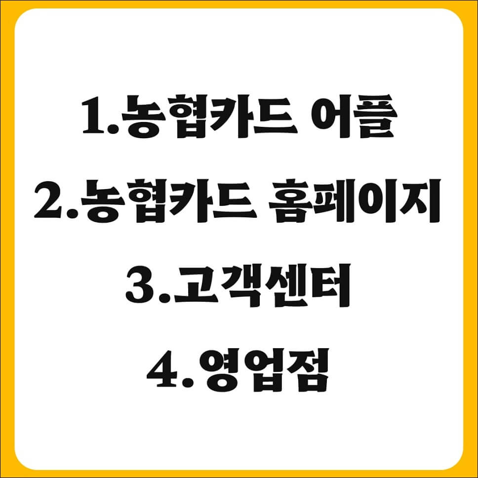 농협카드 분실신고 방법