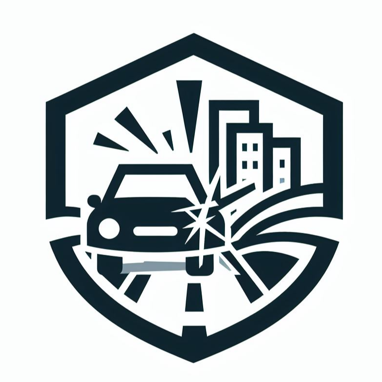 교통사고와 방패 로고