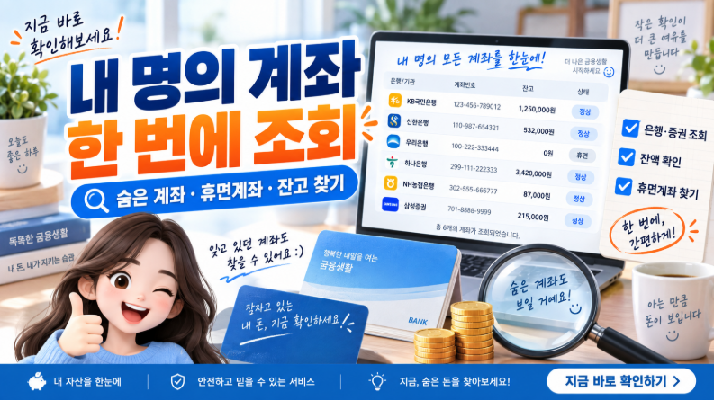 내 명의 계좌 한 번에 조회하는 방법 ❘ 숨은 계좌&middot;휴면계좌&middot;잔고 찾기