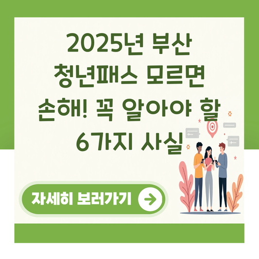 2025년 부산 청년패스 모르면 손해! 꼭 알아야 할 6가지 사실 대표 이미지